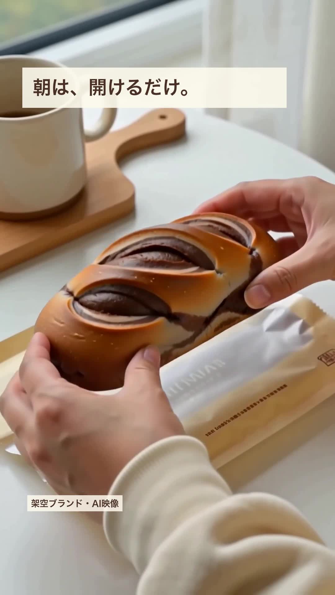 朝もく。動画広告の一場面